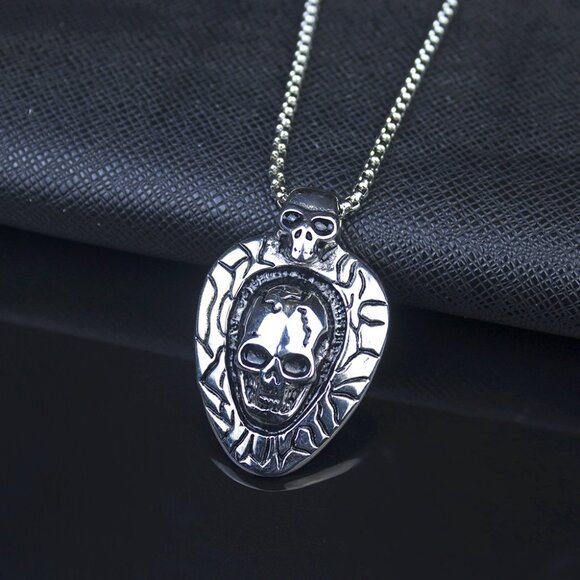 Retro Punk Gothic Skull Necklace for Men, BL55590012 - Picture 1 of 6